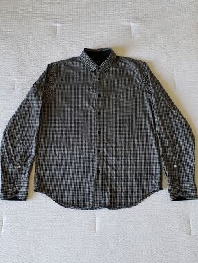 NWOT! RAG & BONE Men's BD LS Checkered Shirt w/ Pocket (L) Black/Gray